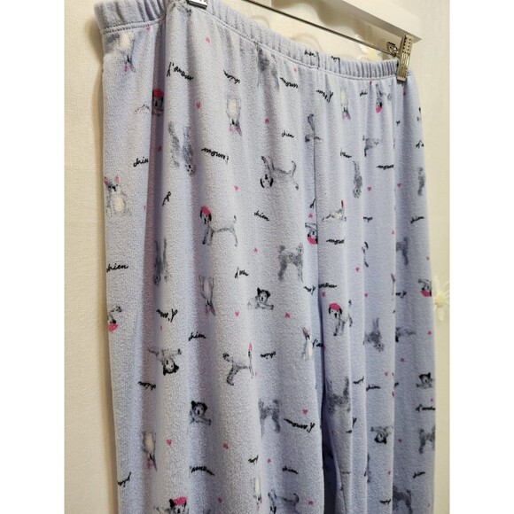 WOMENS XL BLUE PAJAMA PANTS DOGS COMFY LIGHTWEIGHT LOUNGEWEAR SOFT VIBRANT CUTE - Picture 2 of 12